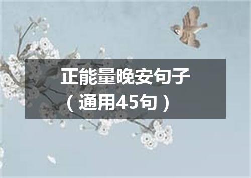 正能量晚安句子（通用45句）