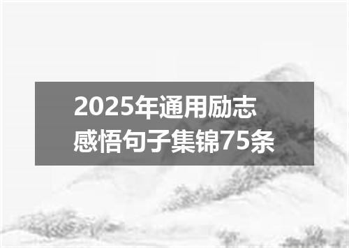2025年通用励志感悟句子集锦75条