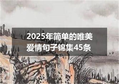 2025年简单的唯美爱情句子锦集45条