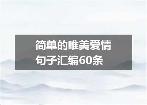简单的唯美爱情句子汇编60条