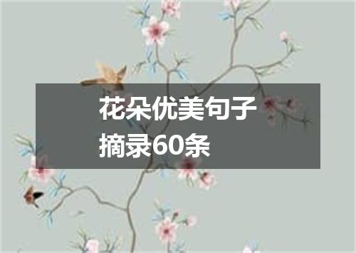 花朵优美句子摘录60条