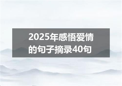 2025年感悟爱情的句子摘录40句