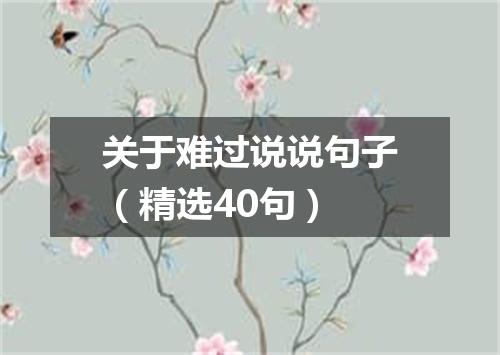 关于难过说说句子（精选40句）