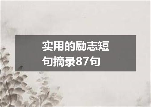 实用的励志短句摘录87句