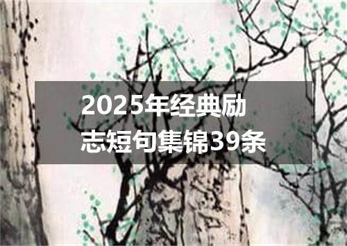 2025年经典励志短句集锦39条