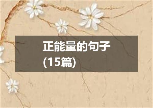 正能量的句子(15篇)