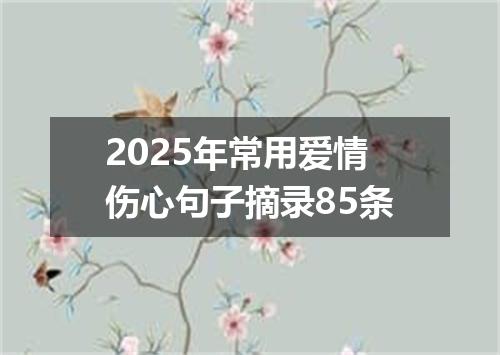 2025年常用爱情伤心句子摘录85条