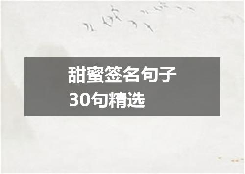 甜蜜签名句子30句精选