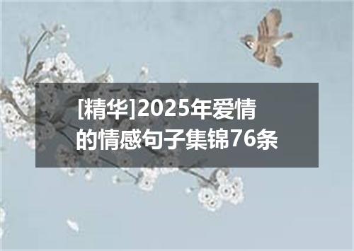 [精华]2025年爱情的情感句子集锦76条