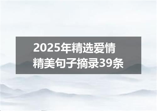 2025年精选爱情精美句子摘录39条