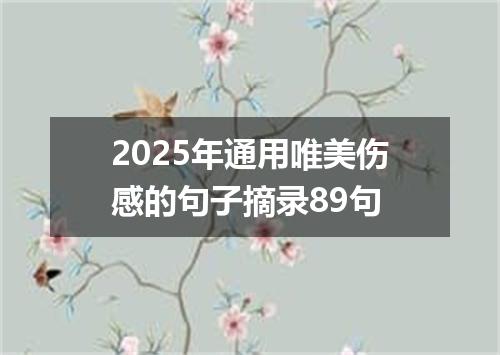 2025年通用唯美伤感的句子摘录89句