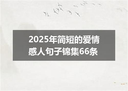 2025年简短的爱情感人句子锦集66条