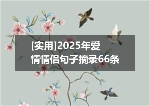 [实用]2025年爱情情侣句子摘录66条