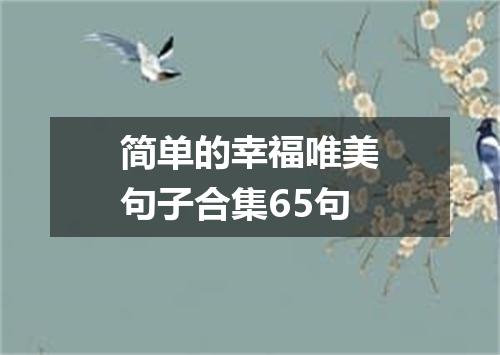 简单的幸福唯美句子合集65句