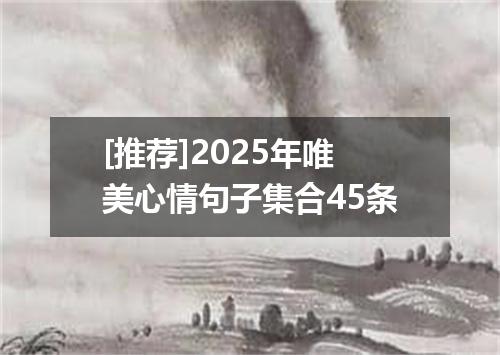 [推荐]2025年唯美心情句子集合45条