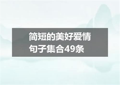 简短的美好爱情句子集合49条