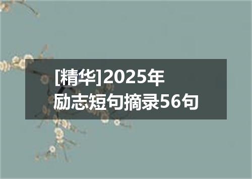 [精华]2025年励志短句摘录56句