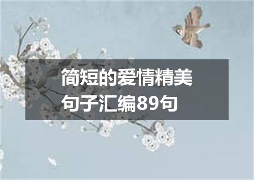 简短的爱情精美句子汇编89句