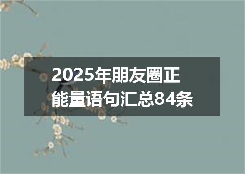 2025年朋友圈正能量语句汇总84条