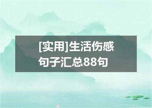 [实用]生活伤感句子汇总88句