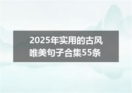 2025年实用的古风唯美句子合集55条