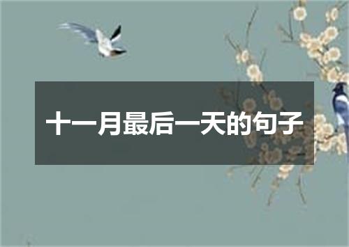 十一月最后一天的句子