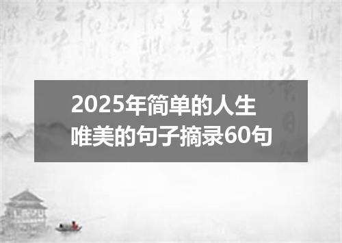 2025年简单的人生唯美的句子摘录60句