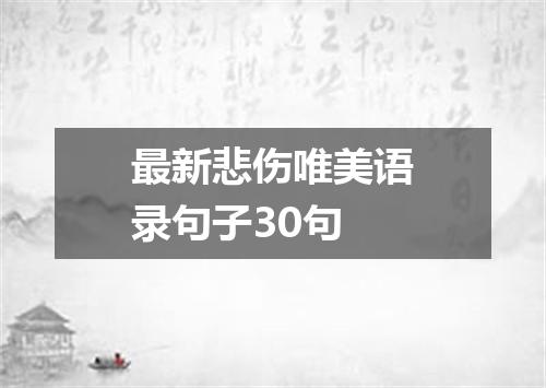 最新悲伤唯美语录句子30句