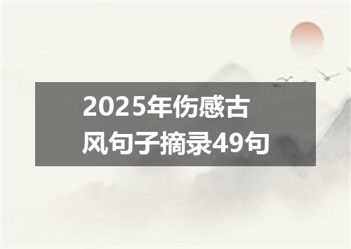 2025年伤感古风句子摘录49句
