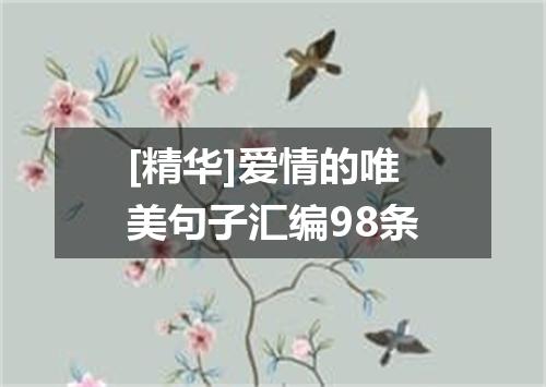 [精华]爱情的唯美句子汇编98条