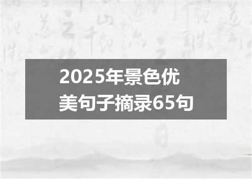 2025年景色优美句子摘录65句