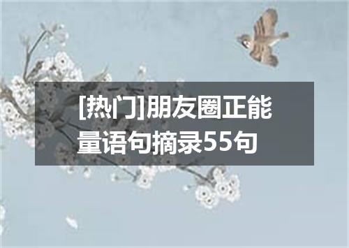 [热门]朋友圈正能量语句摘录55句