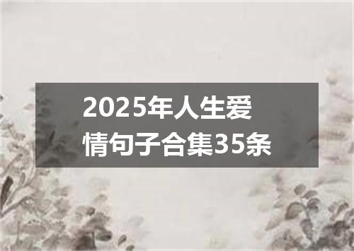 2025年人生爱情句子合集35条
