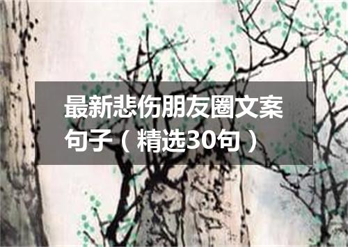 最新悲伤朋友圈文案句子（精选30句）