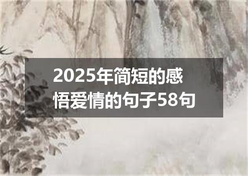 2025年简短的感悟爱情的句子58句