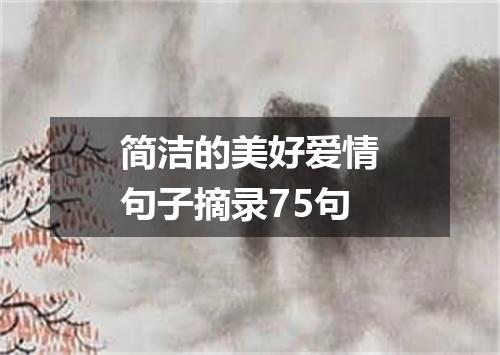 简洁的美好爱情句子摘录75句