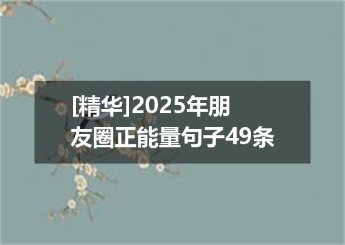 [精华]2025年朋友圈正能量句子49条