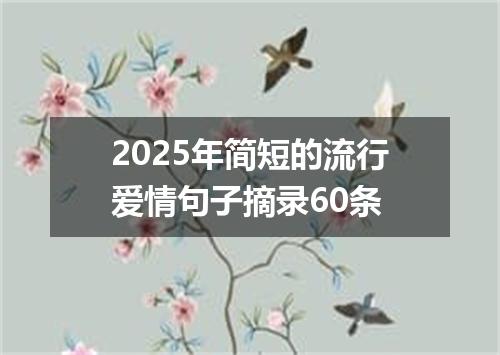 2025年简短的流行爱情句子摘录60条