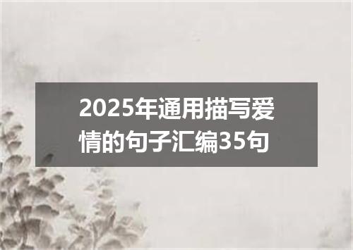 2025年通用描写爱情的句子汇编35句
