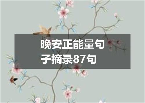 晚安正能量句子摘录87句