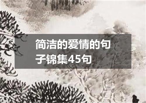 简洁的爱情的句子锦集45句