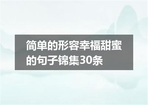 简单的形容幸福甜蜜的句子锦集30条