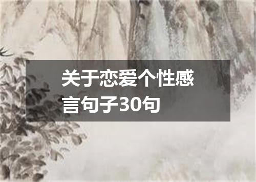 关于恋爱个性感言句子30句