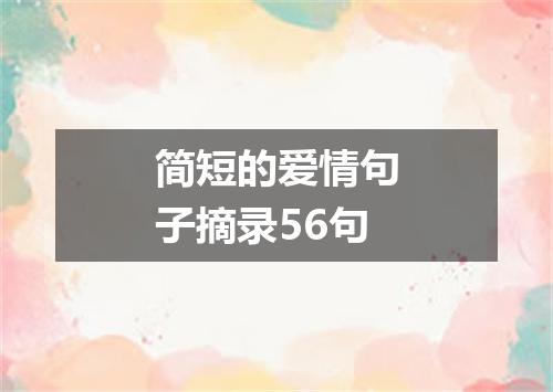 简短的爱情句子摘录56句