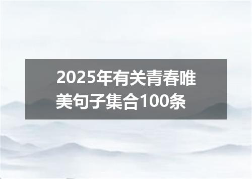 2025年有关青春唯美句子集合100条