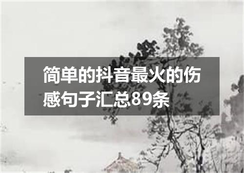 简单的抖音最火的伤感句子汇总89条