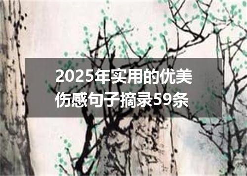 2025年实用的优美伤感句子摘录59条