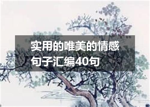 实用的唯美的情感句子汇编40句