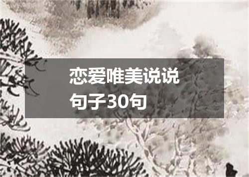 恋爱唯美说说句子30句