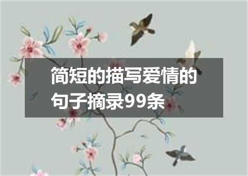 简短的描写爱情的句子摘录99条